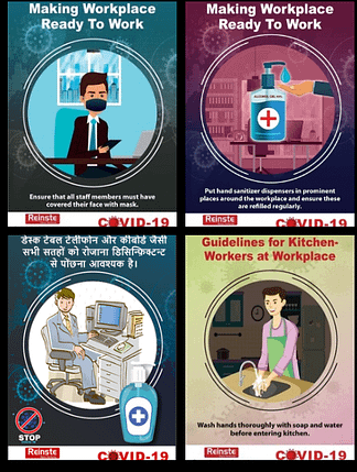 COVID-19 Awareness Posters " With Your Logo"-For Offices/Institutions/Buildings- 5 Sets of 12 A3 Size each (In English)